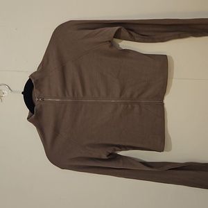 NWOT Joah Brown cropped zip long sleeve Size s/m Peppercorn
